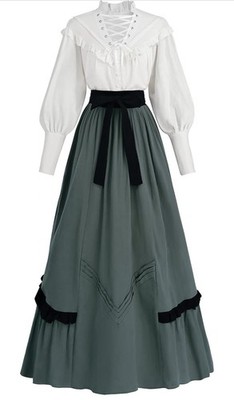 CR ROLECOS viktorianisches Kostüm 1800er Edwardian 2-teilig Renaissance Bluse Rock XL