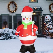 7FT Christmas Inflatable Snowman--Xmas Snowman Blow Up Yard Decor Christmas O...