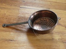 Kupfersieb Frankreich  Vintage Sieb Landhausstil Dekoration Eisengriff 23,5 cm