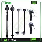 6Pcs Steering Parts Outer + Inner Tie Rod Sway Bar Kit For 01-2003 Mazda Protege