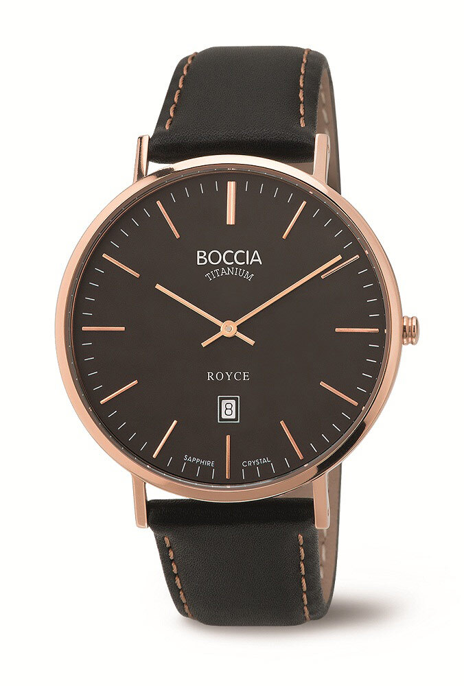 Boccia Titanio 3589-05 Royce Cuarzo Color Rosado Ionenplattiert Ø42mm
