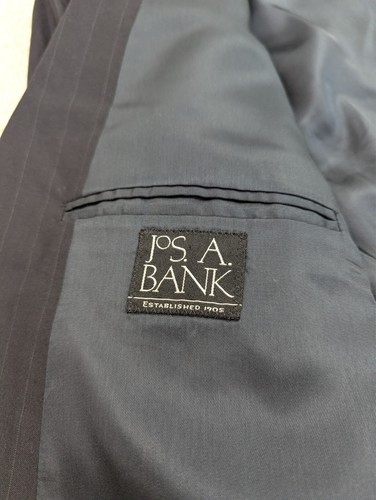 Traje Jos A Bank Para Hombres 50S 38x27 Negro Rayas Lana 2 Piezas Chaqueta Pantalones De Colección - Imagen 11 de 23