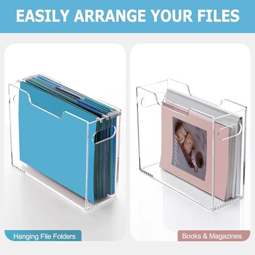Hanging File Box Size Acrylic Hanging File Organizer, Clear Portable Letter - Picture 6 of 8