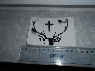 1x Jägermeister Aufkleber, Sticker mit dem '' Rudi '' Logo schwarz ca. 10 x 7,5 cm