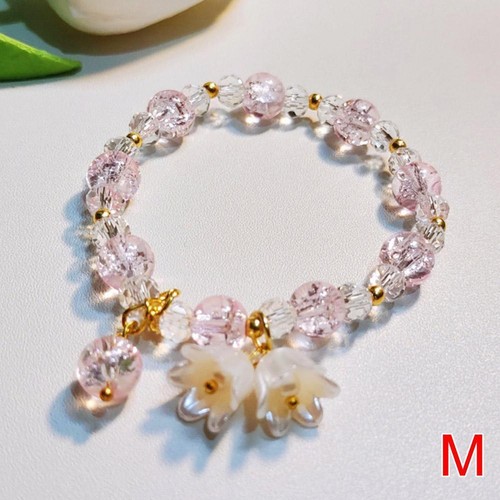 Koreanische rosa Kristall Blumen Schmetterling Anhänger Perlen Armband für Frauen _ - Bild 24 von 44