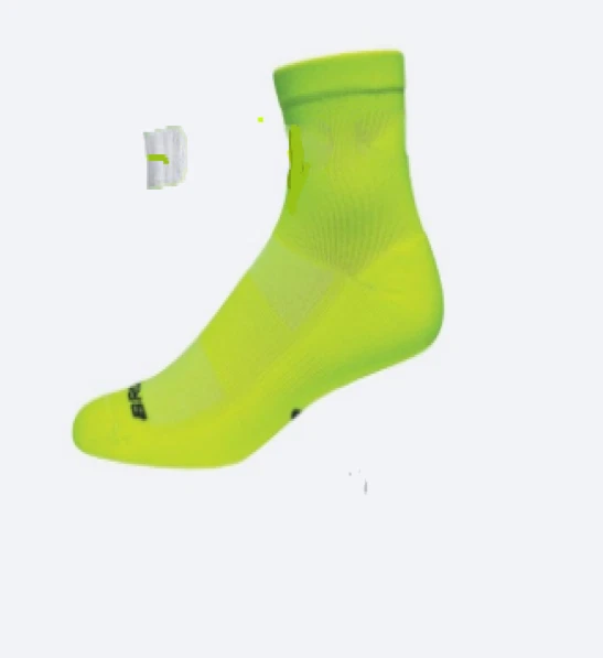 NWOT Brooks Ghost Quarter Hi Vis Yellow Compression Running Socks - Image 2 of 2