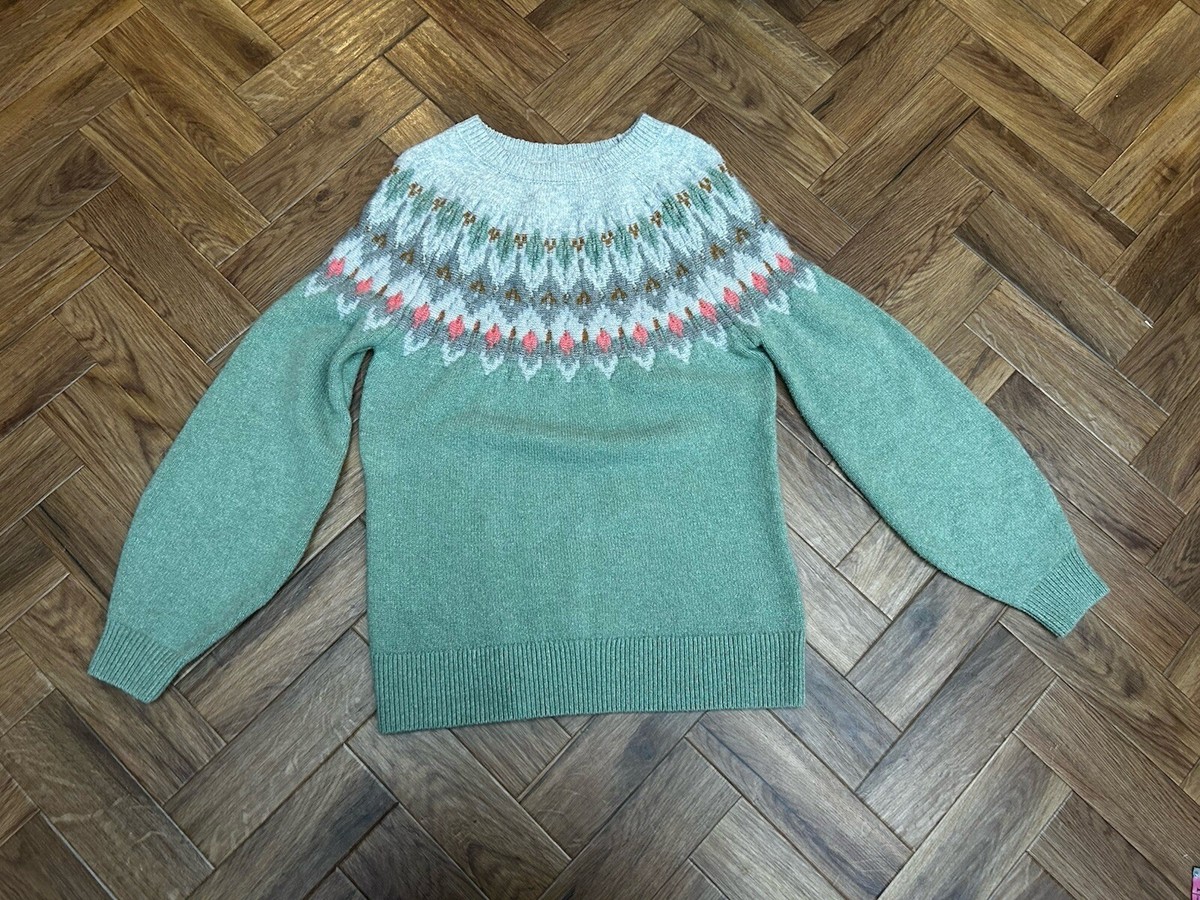 Ladies Fat Face Lovely Soft Mint Cotton Blend Christmas Jumper