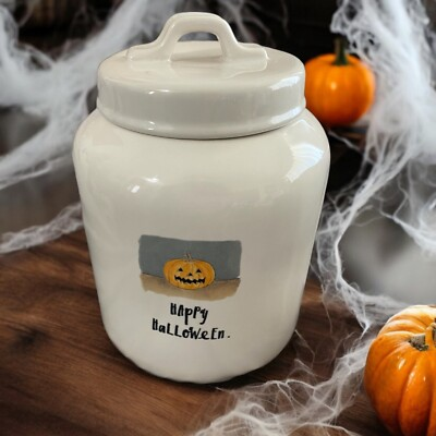 #ad #ad Rae Dunn 2017 Pumpkin Halloween Canister Cookie Jar by Magenta Jack O#x27;lantern $58.00