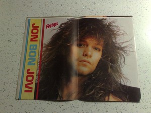 Rare Vintage 80 S Poster Jon Bon Jovi Earliest Nice Shot Madonna