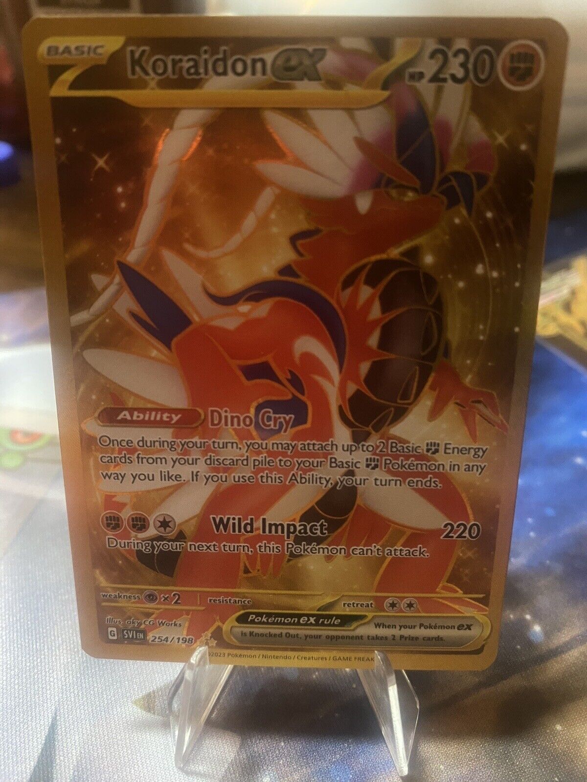 Koraidon EX GOLD 254/198 Scarlet & Violet Pokemon Card MINT