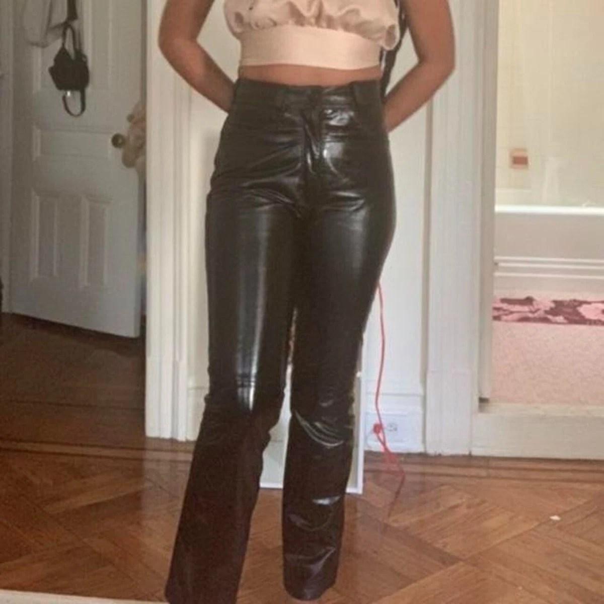 Jordache high waist leather pants eBay