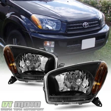 For 2001 2002 2003 Toyota RAV4 RAV-4 Black Edition Headlights Replace Headlamps