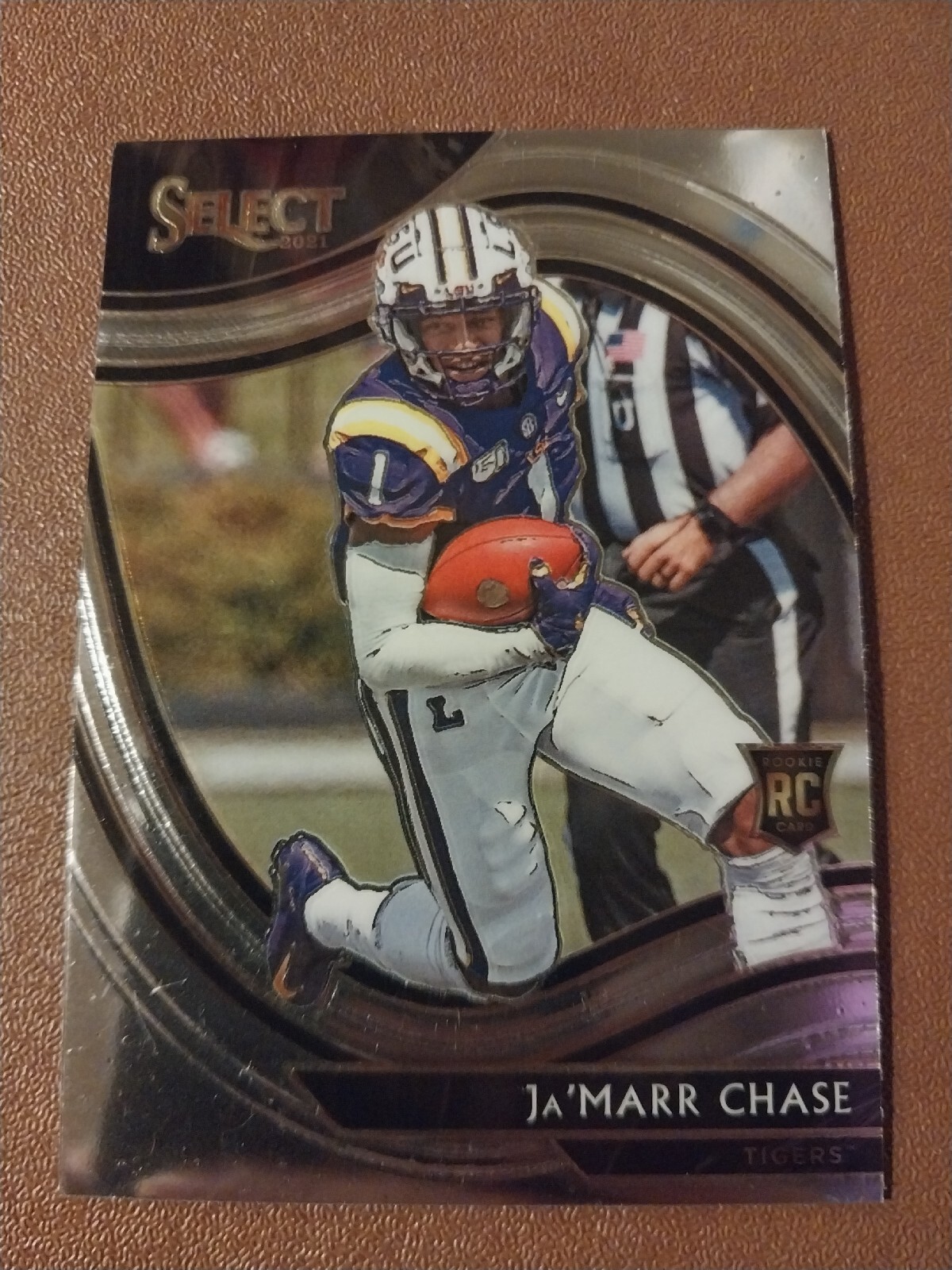 2021 JA'MARR CHASE PANINI SELECT FIELD LEVEL ROOKIE CARD RC #262 LSU BENGALS