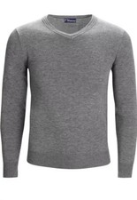  NEW Mens Lightweight V-Neck Gray Long Sleeve Fitted Wool Blend Sweater Size M/L