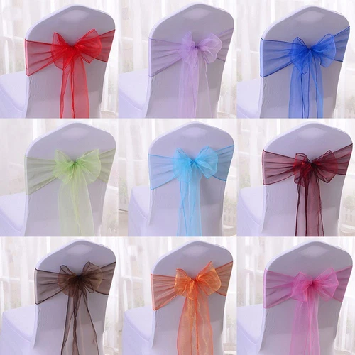 Chair Bows Sashes Events Banquets Wedding Reception Supplies Chair Back Decor -  1/27