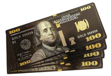 Black Gold Banknote Note US Non Paper Coins Money Novelty World Collection 100.