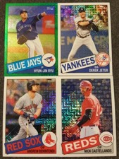 2020 TOPPS UPDATE CHROME SILVER PACK 1985(4)CARD LOT*1SP GREEN #15/99*NRMT*JETER