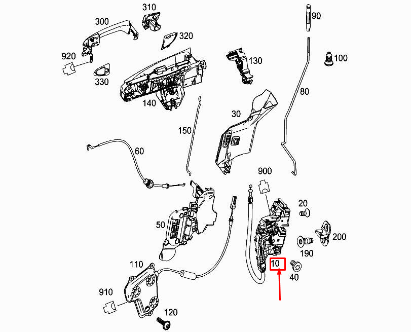 Neu MERCEDES-BENZ ML W166 Türschloss vorne rechts A0997201035 Original