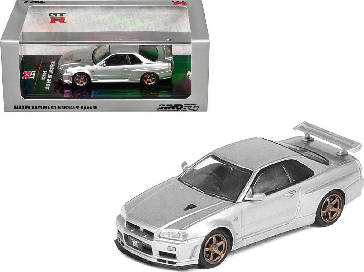 ミニカー NISSAN SKYLINE GT-R (R34) V-SPEC II Nissan Skyline GT-R (R34) V-SPEC II RHD (Right Hand Drive) Silver