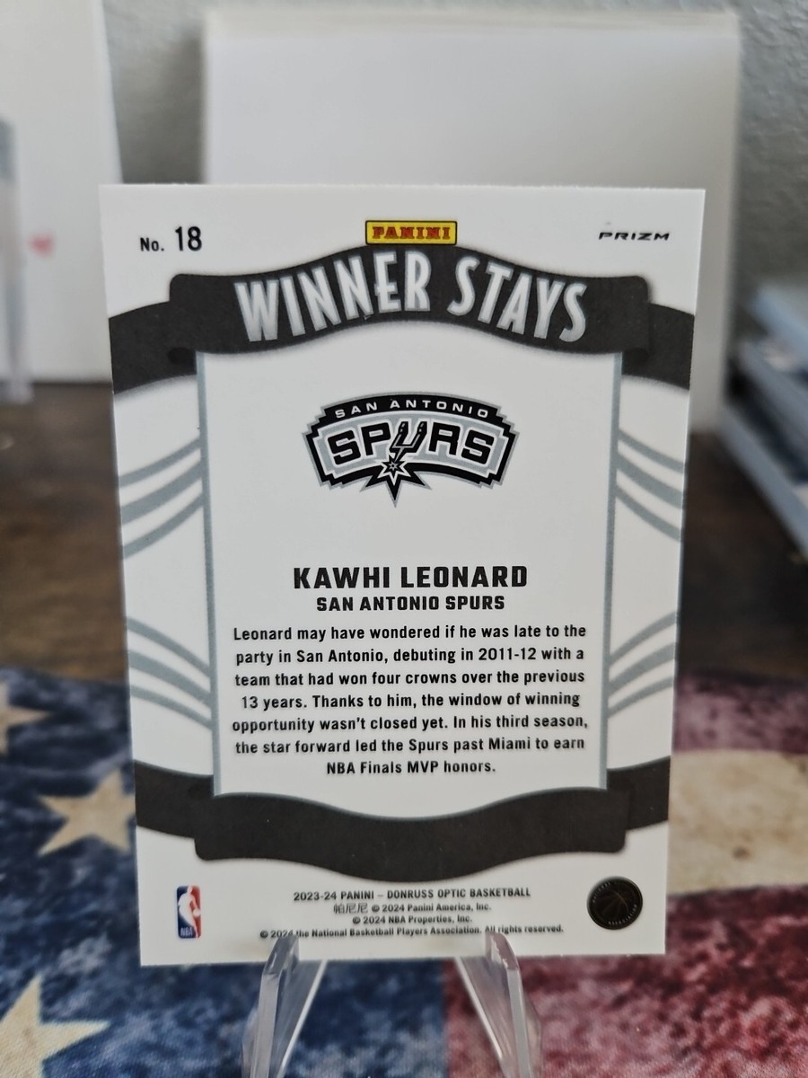 2023-24 Donruss Optic Kawhi Leonard Winner Stays #18 San Antonio