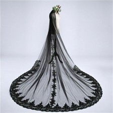 118" 1 Tier Cathedral Length long Lace Wedding Bridal Veil with Metal Comb