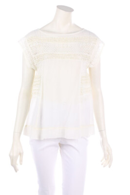 MAX&Co. Shortsleeve Blouse Boho Style Pearls D 36 ivory NEW
