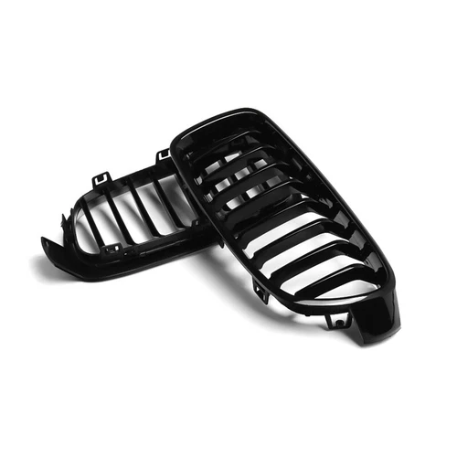 For BMW 3 Series F30 F31 F35 2012-18 ABS Gloss Black Front Bumper Kidney Grilles - Picture 10 of 16