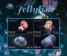 Palau 2019 - Jellyfish Marine Life - Sheet of 4 stamps - Scott #1444 - MNH