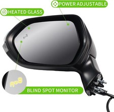 Left Driver Side View Mirror For Toyota Corolla 2020-2024 7pins Wblind Spot