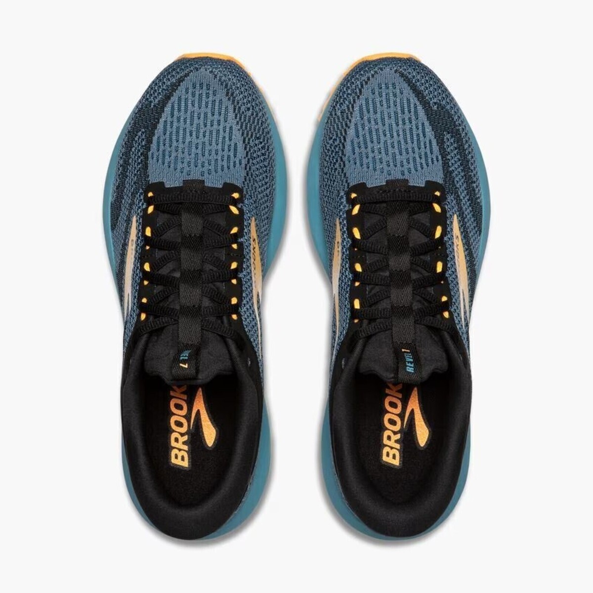 Brooks Revel 7 Men Running Shoes Storm Blue/Black/Orange Pop size 10.5 Brooks Revel 7  main image 3