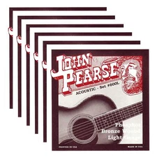 John Pearse Strings (JP600L-6pack) John Pearse Acoustic Strings Phosphor Bronze
