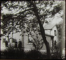 Glas Zauber Laterne Dia VIKTORIANER AUSSEN HAUS UM 1890 