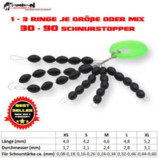 30 - 90 Schnurstopper Gummistopper Posenstopp...