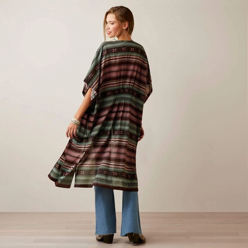 Женское кимоно Ariat Duster Serape M/L в полоску Southwestern куртка топ кардиган - Изображение 2 из 4