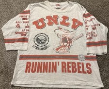 Vintage UNLV Basketball Las Vegas Runnin Rebels 3/4 Sleeve Single Stitch AOP L