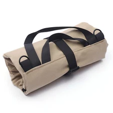 Scratch Resistant Roll Bag Heavy Duty Canvas Roll Up Tool Bag with 5 Pockets