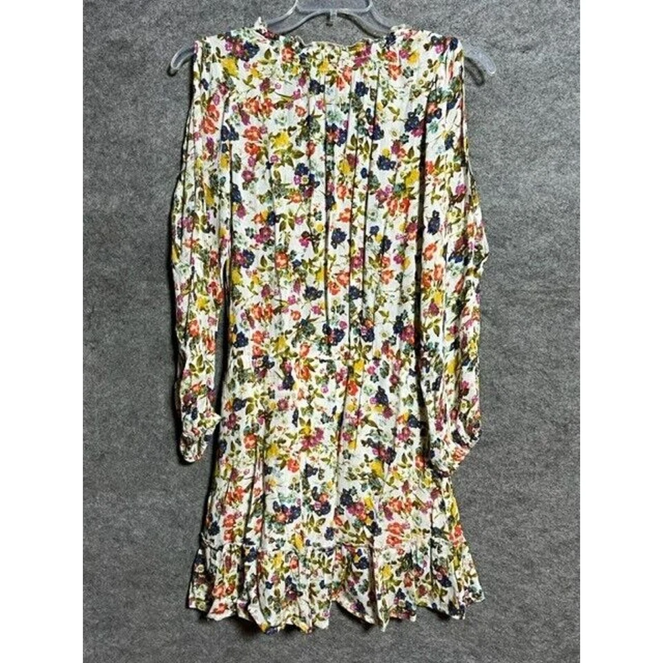 Jessica Simpson Mini Dress Medium Floral Cottagecore Peasant Milkmaid Romantic - Image 2 of 4