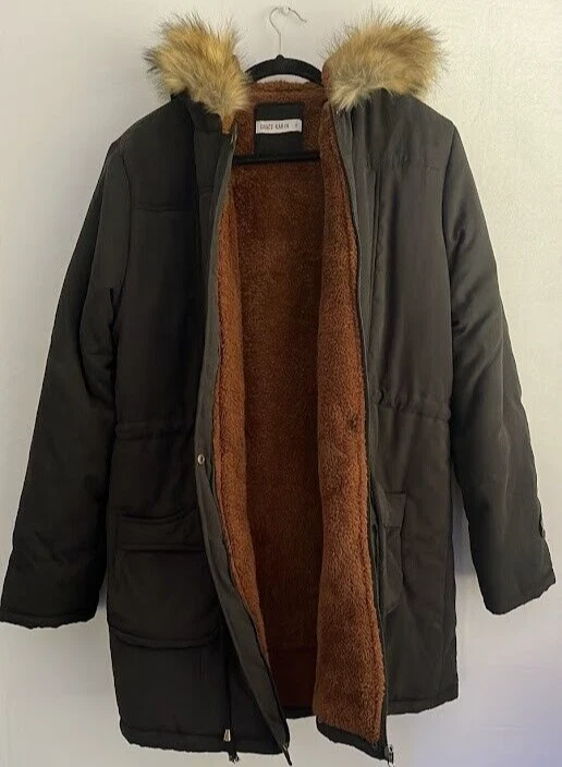 Grace Karin Jacket Women XL Black Winter Coat Fleece Lined Hood Faux Fur Trim - Image 2 of 4