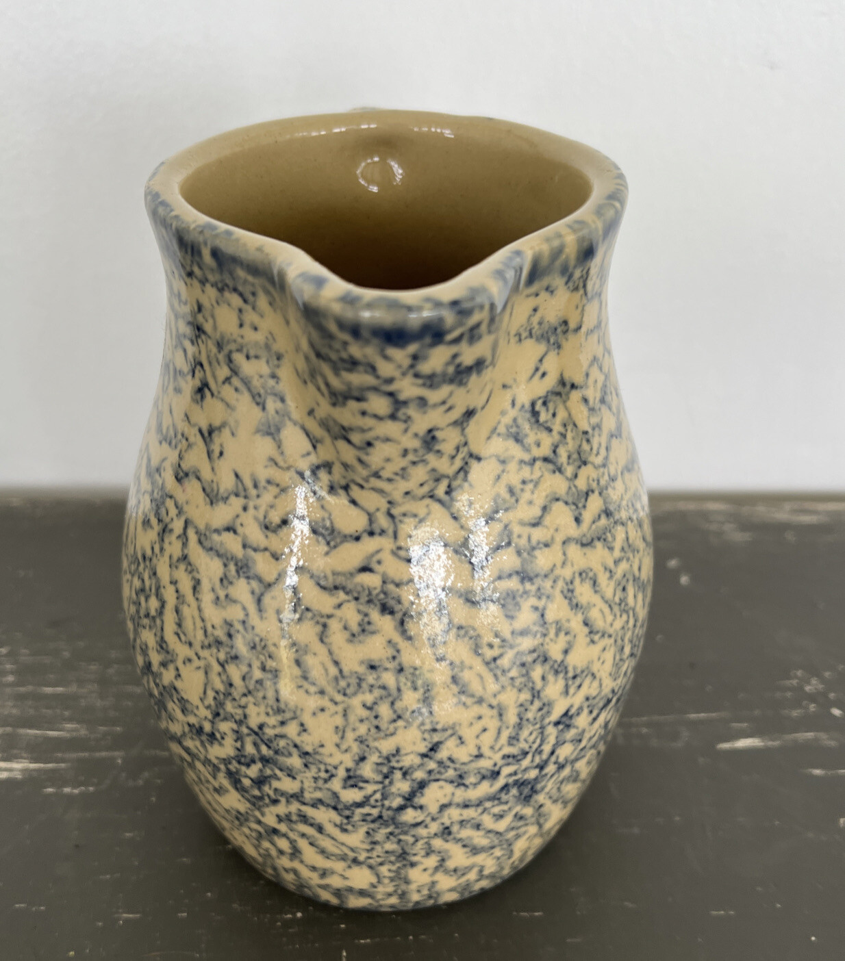 Vintage Roseville Pottery Blue Spongeware Wash Basin And, 54 OFF