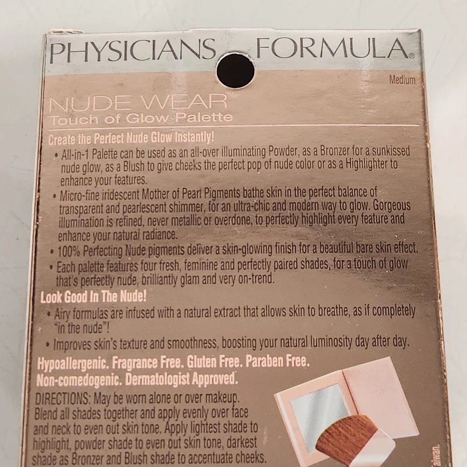 Physicians Formula Nude Wear Touch Of Glow Palette 6399 Medium Illuminating NEW - Image 3 of 4