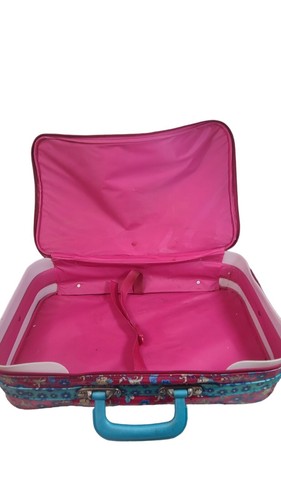 Vintage Walt Disney Snow White 7 Dwarfs Kids Travel Bag Suitcase Teal Pink - Picture 3 of 5