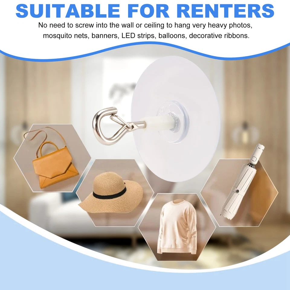 Stick Ceiling Hooks Heavy Duty Self-Adhesive Water Hooks for6940 - Image 3 of 4