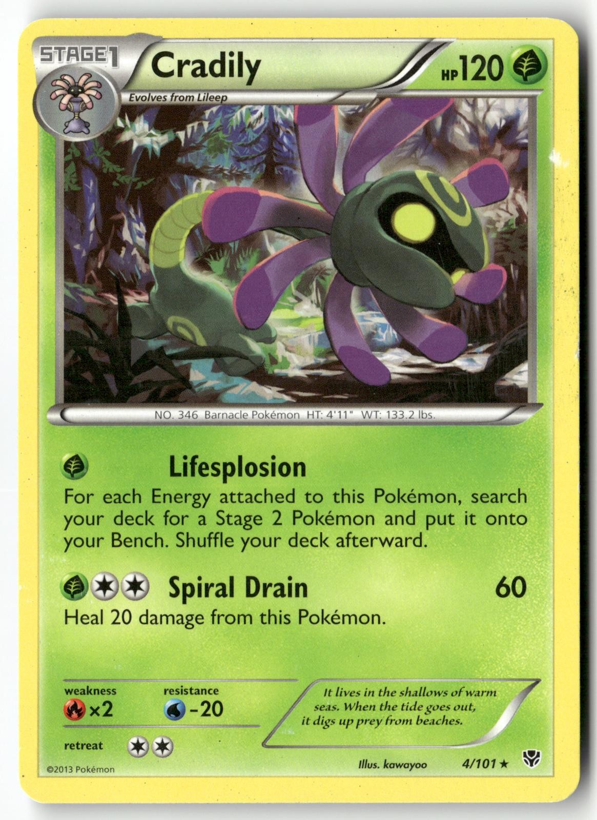 Cradily 4/101 Pokemon English Plasma Blast 2013