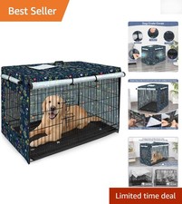 Luxury Breathable Dog Crate Cover 42  - Windproof, Machine Washable  Secure Fit