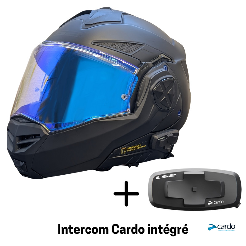 Casque de moto modulable LS2 FF901 Advant X et kit intercom Cardo pour grands voyages