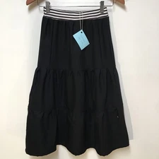 Skirt 100% Wool Girls L 10/12 Maxi Black Ruffle Tiered Preppy Mom and Pop's Kids
