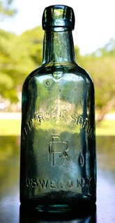 ANTIQUE CIVIL WAR ERA BLOB TOP DEEP ROCK SPRINGS SODA WATER BOTTLE OSWEGO NY