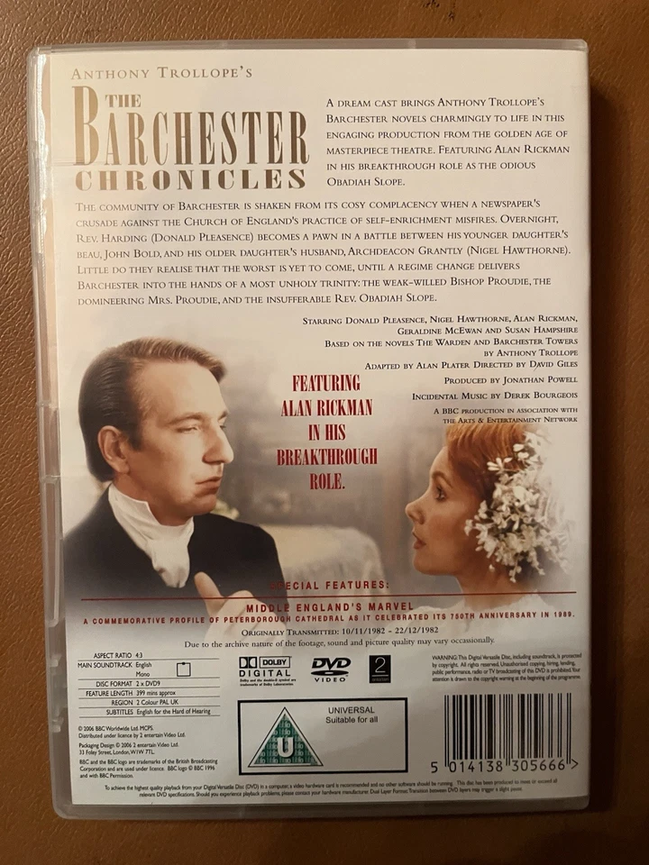 The Barchester Chronicles DVD 2 Discs BBC Region 2 - Image 2 of 3