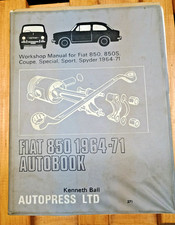 Fiat 850850scoupespecialsportspider Workshop Manual 1964-1970 Used Stains