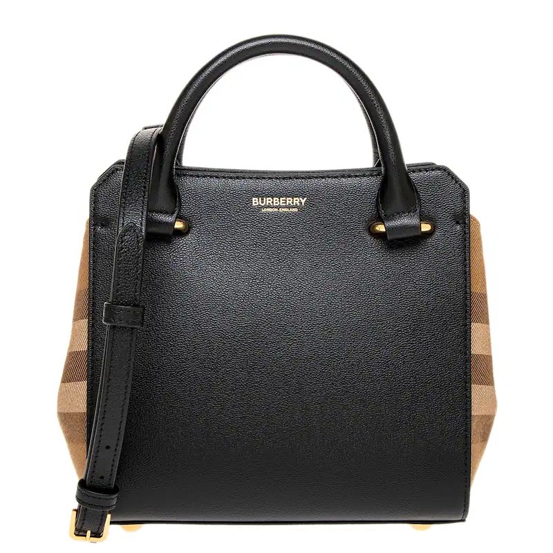 Burberry Women's Banwell Mini Top Handle Leather/Canvas Tote